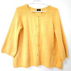 Wool*Angora*Cashmere  Yellow Women's Cardigan
